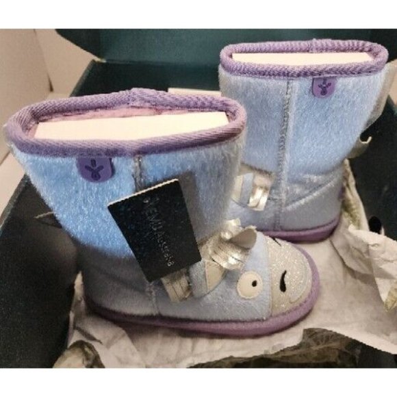 NEW EMU Australia Unicorn Blue Kids Size 8 Boots NIB - Picture 5 of 8
